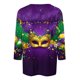 thumbnail image 5 of RKSTN Mardi Gras 3/4 Sleeve T Shirts for Women Top Oversized Crewneck Carnival Mask Print 3/4 Length Sleeve Shirt Womens Casual Round Neck Mask Tuesday Carnival Party Three Quarter Sleeve Tee Shirt, 5 of 5