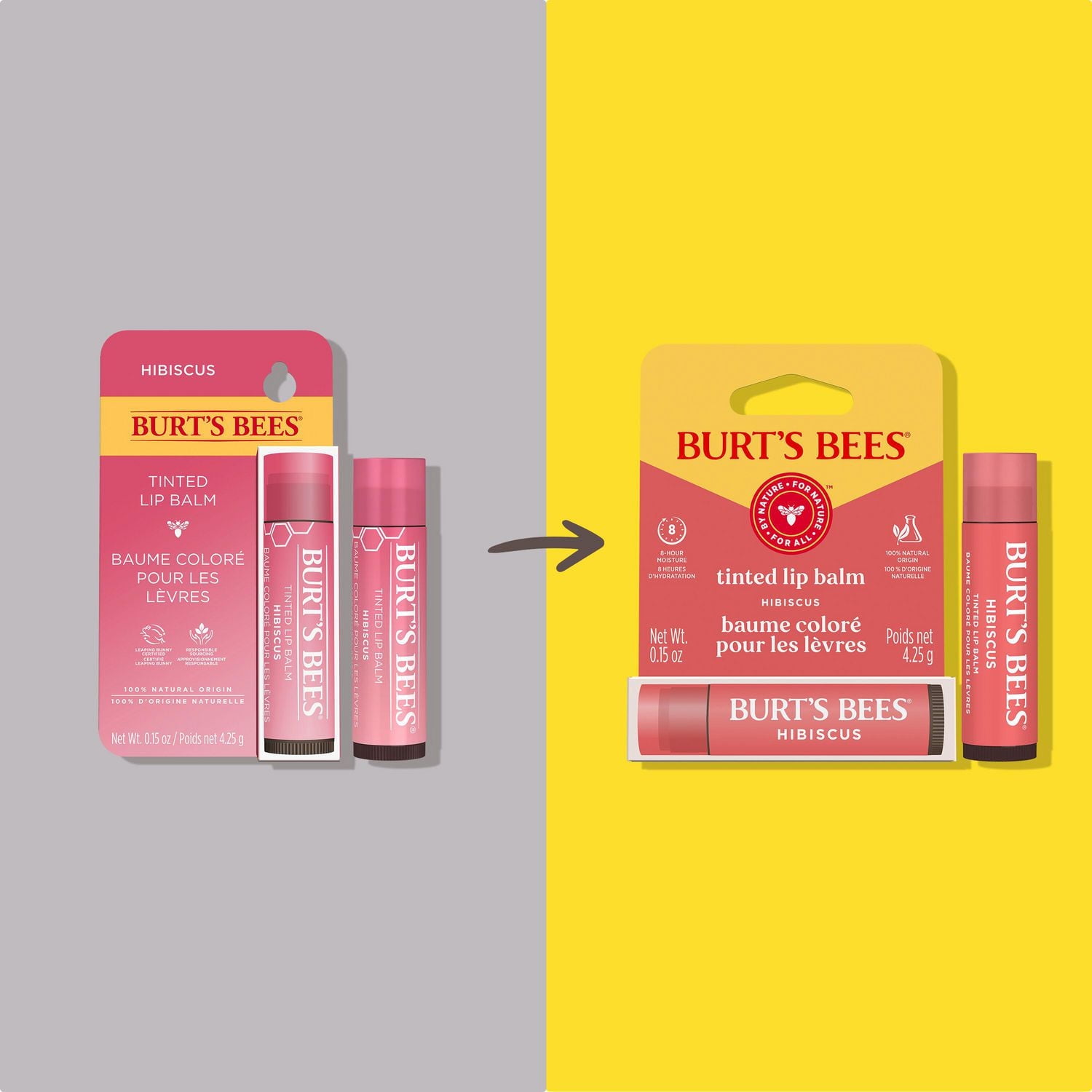 Burt's Bees 100% Natural Origin Moisturizing Tinted Lip Balm, Hibiscus with Shea Butter