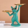 thumbnail image 4 of Bandeja de escritorio con estatua de bulldog moderna y genial, escultura para aperitivos, decoración artística para mesa. verde, 4 of 8