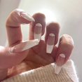 thumbnail image 4 of Uñas francesas con prensa para mujeres, uñas postizas GlossyCover, uñas postizas acrílicas DIY, uñas postizas adhesivas, 24 piezas, 4 of 8
