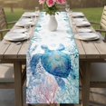 thumbnail image 4 of Blue Sea Turtle Table Runner 90 Inches, Summer Coastal Coral Ocean Bed Runner Dresser Scarves Tabletop for Indoor Outdoor Parties/Ceremony/Banquet, 13" x 90", 4 of 9