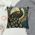 thumbnail image 2 of Creowell Throw Pillow Cover Blue Cock Paisley Peacock Navy Pea Feather India Indian Pillowcase Home Decorative Square Pillow Case Cushion Cover White, 2 of 5