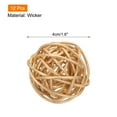 thumbnail image 2 of Unique Bargains 12 Pcs Wicker Rattan Balls 1.6 Inch Rattan Decorative Balls for Vase Fillers Home Decor Golden, 2 of 5