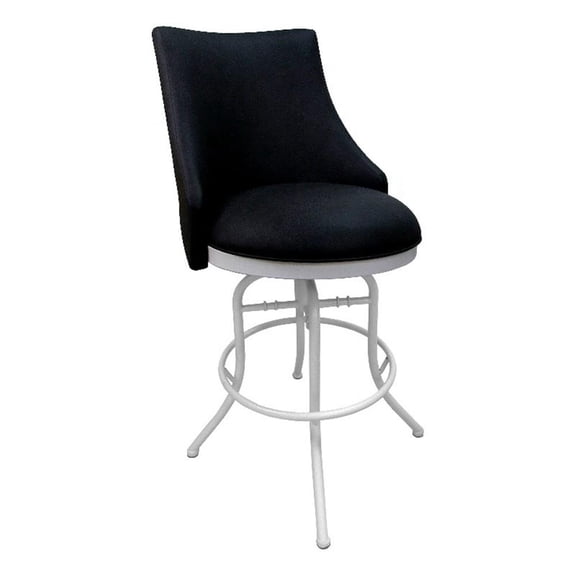 Tobias Designs Melisima 30" Swivel Metal & Vinyl Bar Stool in Black and White