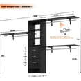 thumbnail image 6 of iSunirm 120'' Closet System, 10 Ft Heavy Duty Closet Organizer System with 3 Drawers & 3 Shelf Towers, Black, 6 of 9