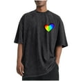 thumbnail image 3 of RKSTN Valentine's Day T Shirts for Man Oversized Crewneck Cotton Valentine Print Short Sleeves Shirts Tops Mens Casual Round Neck Sports Washed Distressed T-Shirts Loose Fits Comfy Soft Tee Shirts, 3 of 6