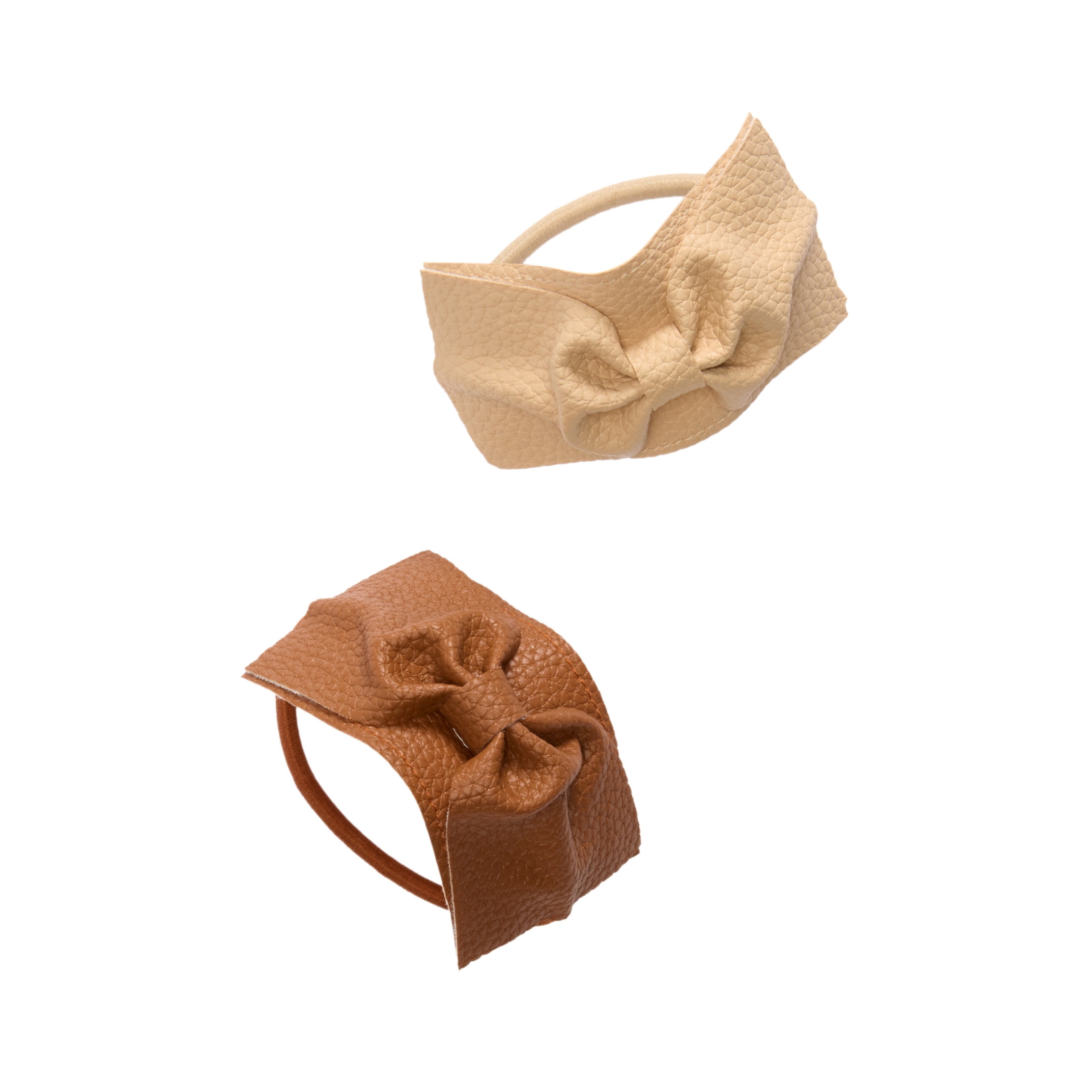 Goody x Lee Faux Leather Ponytail Cuffs, Ouchless Elastic, Gentle Hold, All Hair Types, 2 Count