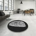 thumbnail image 4 of Ahgly Company Machine Washable Indoor Round Transitional Midnight Gray Area Rugs, 3' Round, 4 of 7
