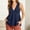 Navy, variant on Women's Deep V Neck Empire Waist Sleeveless Tank Top, Loose Flow Curved Hem Woven Camisole Vest for Summer Office Daily Vacation Outfits