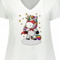 thumbnail image 4 of Inktastic Super Unicorn Women's Plus Size V-Neck T-Shirt, 4 of 5
