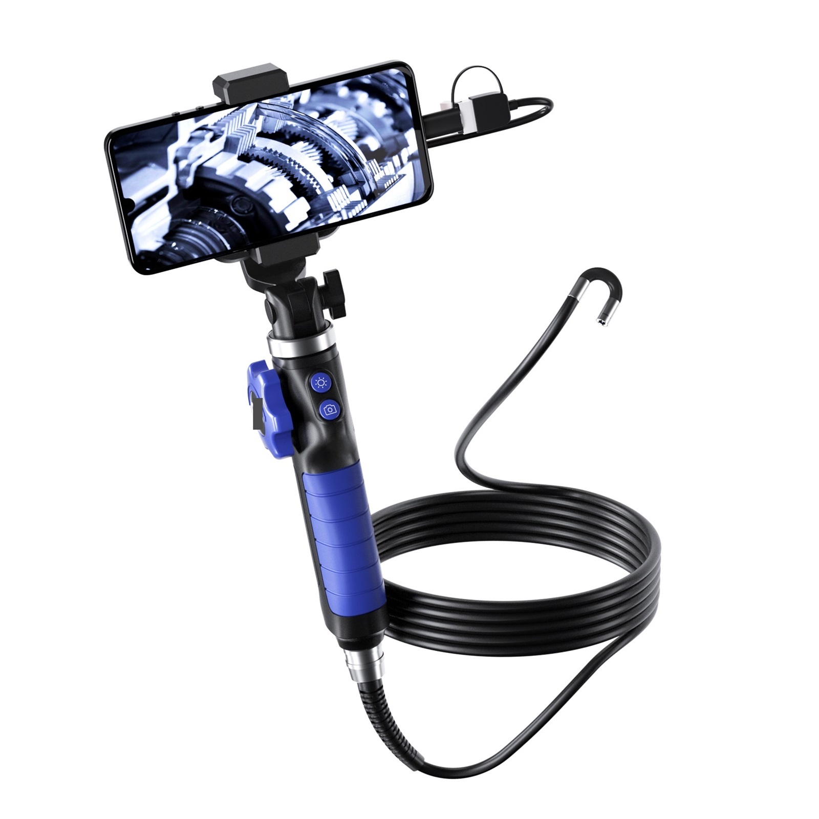 2MP 1080P 6mm 3in1 USB 2 Way Articulate 180Degree Rotation Steering Industrial Endoscope Inspection Microscope Camera ,Stunning Clarity