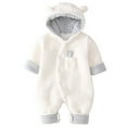 thumbnail image 3 of XDZJLR Baby Pajamas Soft Thermal Bodysuit Outfit Winter Warm Romper Jumpsuit With Long Sleeves Toddler Cozy Beige 18-24 Months, 3 of 7