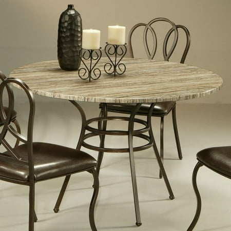 Pastel Westport Poly Travertine Top Dining Table