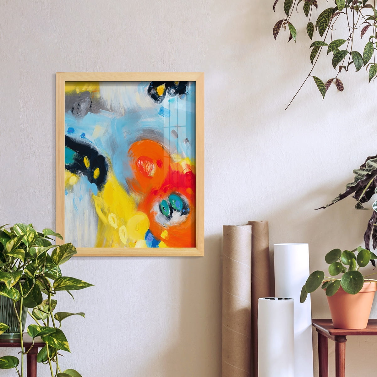 In the Loop II -Framed Print w/glass-Natural Wood