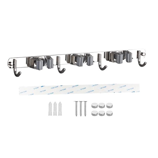 Naiovety Gancho de soporte autoadhesivo para escoba doméstica, soporte de pared para lavabo, colgador de almacenamiento para fregonas, Almacenamiento y organización del hogar