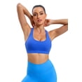 thumbnail image 2 of RUNNING GIRL Women’s Medium Support Sports Bra Crisscross Back, Removable Pads Wireless Yoga Bra, Breathable Workout Gym Top, 2 of 7