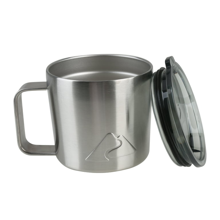 Ozark Trail 15oz Stackable Stainless Steel Coffee Mug, Silver 
