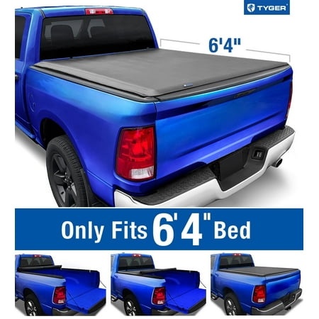 Tyger Auto T1 Soft Roll-up Truck Bed Tonneau Cover Compatible with 2009-2018 Dodge Ram 1500; 2010-2024 2500 3500; 2019-2024 Classic | 6 4  (76 ) Bed | TG-BC1D9014