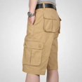 thumbnail image 3 of Pantalones cortos cargo para hombre, holgados, anchos, con botones, para hombre, con múltiples bolsillos, nuevos, de algodón, ropa pesada, pantalones cortos, cómodos, Y2k, 3 of 5