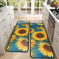 thumbnail image 4 of Kitchen Rugs Sets Of 2,Blue Sunflower Pattern Anti Fatigue Kitchen Mat Rugs Non Slip Washable,Decorative Kitchen Floor Mats for Kitchen,Sink,Laundry,17"x47"+17"x47", 4 of 5