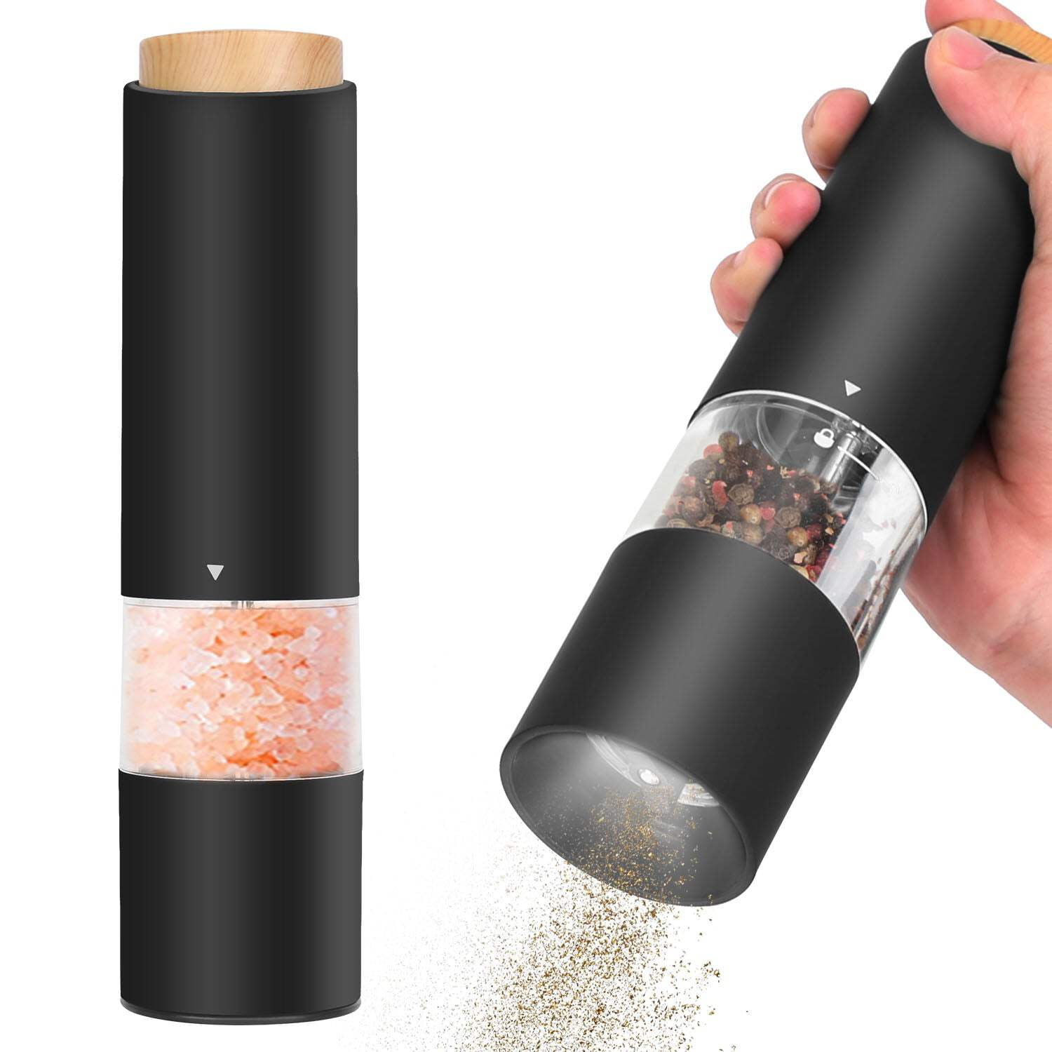 2Pcs Electric Salt and Pepper Grinder