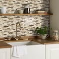 thumbnail image 5 of 6Sheets Self Adhesive Tiles Stickers 3D Wall Decals 12" x 12" Beoge Brown Mosaic Marbling Waterproof Peel and Stick Kitchen Backsplash Wallpaper, 5 of 7