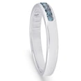 thumbnail image 2 of Pompeii 1/4 cttw Blue Diamond Wedding Ring 14K White Gold Channel Set Stackable Band, 2 of 4