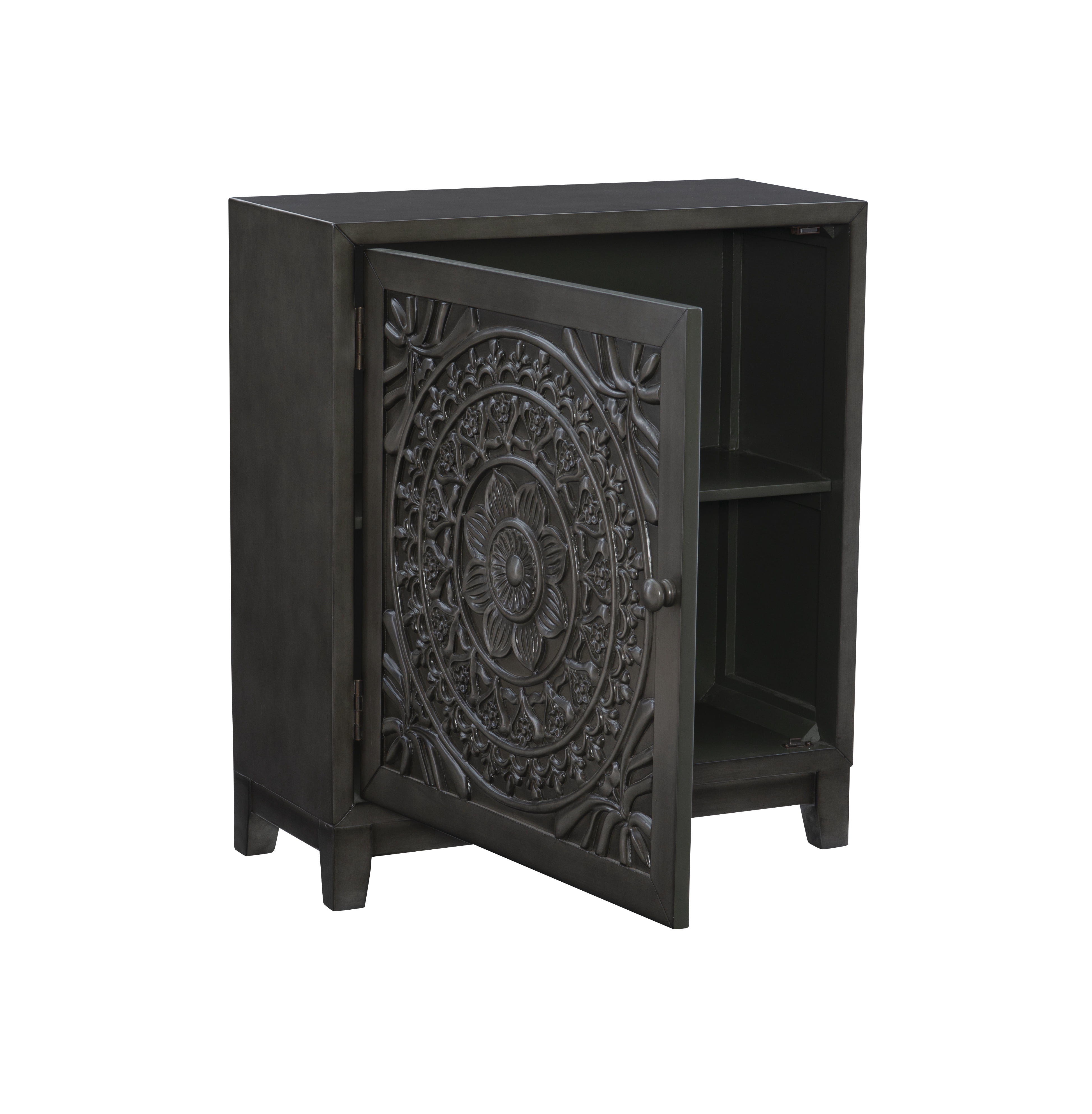 Grace Single Door Cabinet with Shelves, Gray
