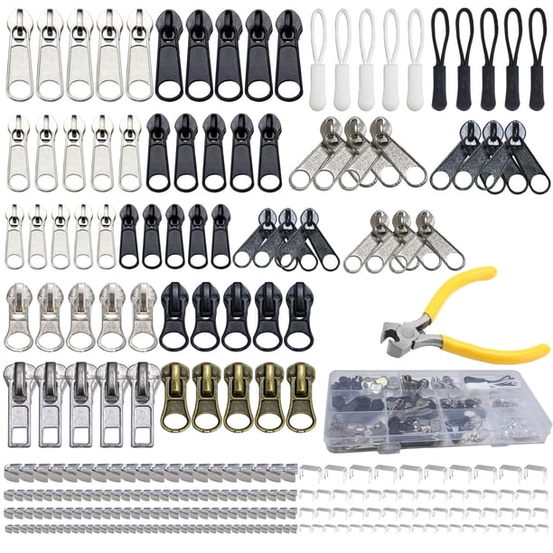 Kit de reparación de cremalleras ZOMETUO de 254 piezas, set universal