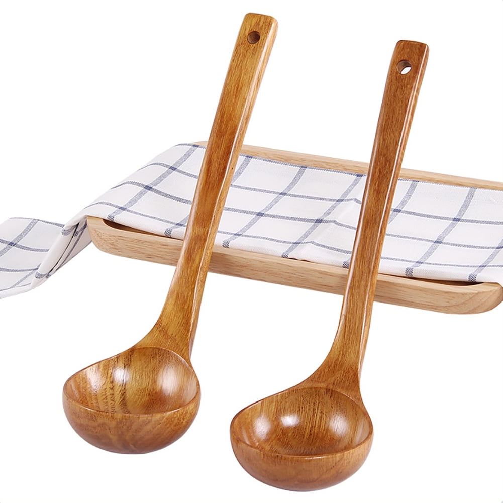 Windfall Japanese Solid Wood Soup Ladle Long Handle Hot Pot Spoon Kitchen Cooking Utensil