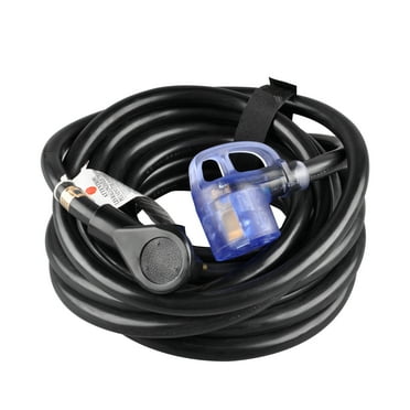 AutoDrive 10/3 STW 30 Amps RV Extension Cord with Lighted End, 30-feet, Black