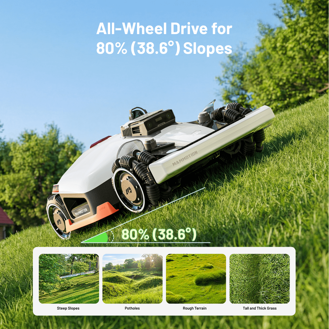 Mammotion LUBA 3 AWD 3000 Robot Lawn Mower with Garage, 0.75 Acres