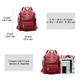 thumbnail image 6 of ALTOSY Genuine Leather Backpack Purse for Women Large Casual Shoulder Bags S106 Wine Red, 6 of 7