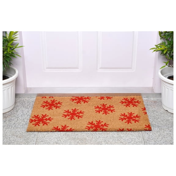 Red Snowflakes Doormat 17" x 29"