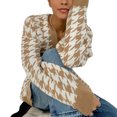 thumbnail image 6 of Women Long Sleeve Knitwear V-neck Loose Single-breasted Knitted Coat, 6 of 9