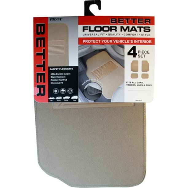 Pilot Automotive FMX013T Universal Fit H.D. Rubber & Carpet Floor Mat
