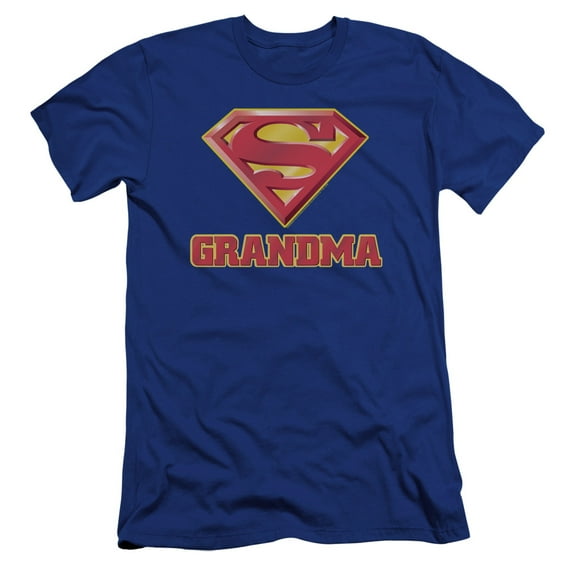 Superman Super Grandma Premium Adult Slim Fit 30/1 T-Shirt Royal Blue