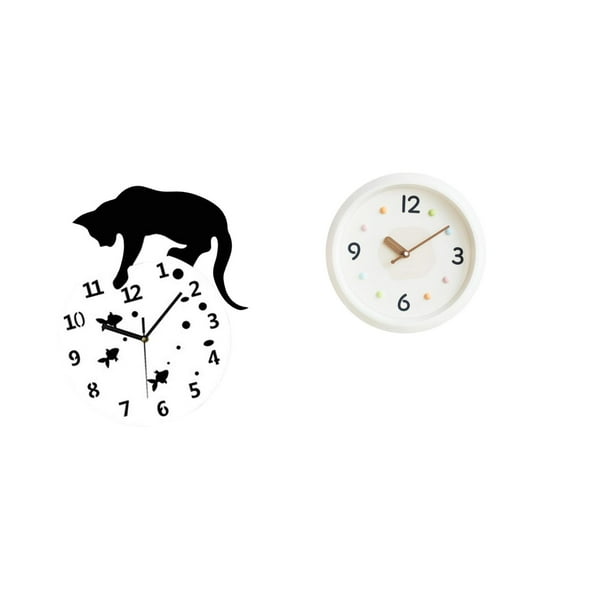 Reloj de pared,Reloj de pared de gato para sala de estar,dormitorio decorativo.,Reloj colgante de pared para cocina y baño moderno,Reloj de pared,Reloj de pared decorativo,moderno y elegante.