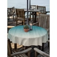 thumbnail image 2 of Outdoor Tablecloths with Umbrella Hole & Zipper, Teal Blue Ombre Round Tablecloth 54 Inch, Contemporary Gradient Abstract Art Waterproof Table Cloth, Patio/Pool/Picnic Table Covers, 2 of 8