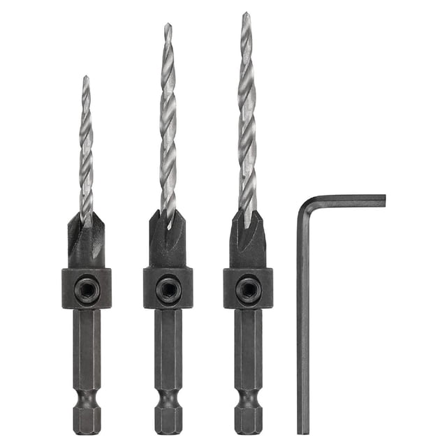 Brocas Avellanadoras 3 Piezas Dewalt #6 #8 #10 DeWalt DW2535