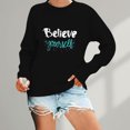 thumbnail image 2 of Womens Crewneck Sweatshirt Fleece Lined Oversized Pullover Long Sleeve Tops for Fall Winter, 2 of 4