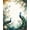 Green Gold Teal, Pattern 7, variant on ODIKA 8'x10' Washable Area Rug Bathroom Ornamental Vintage Watercolor Plume Scrolls Classical for Living Room, Under Sectional, Family , Durable, Non-Slip