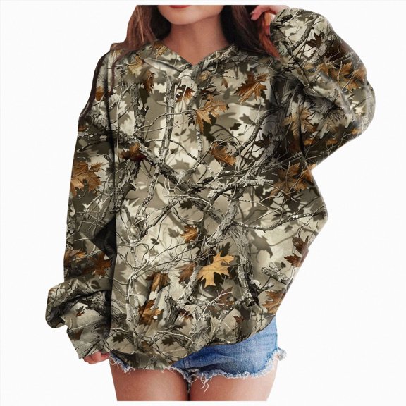 Splozh Hoodie Kids Kids Girls Long Sleeve Sweatshirts Casual Print Drawstring Hooded Pullover Tops Trendy Fall Winter Outwear,AG,7-8 Years