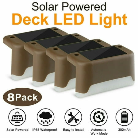 

Solar Deck Lights Outdoor 8 Pack Solar Step Lights LED Waterproof Lighting for Outdoor Stair Deck Patio Yard Path and Drivew