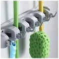 thumbnail image 2 of Sorbus Broom and Mop Wall Mounted Storage Organizer, Grey, 2 of 2