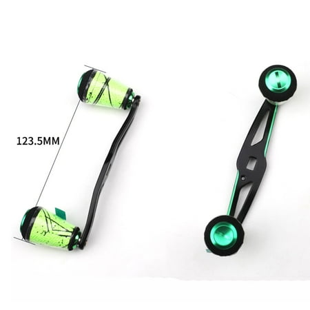 Kairuite Left Right DIY Aluminum Alloy Fishing Reel Handle Knob Rocker Wheel Replacement Green Right hand