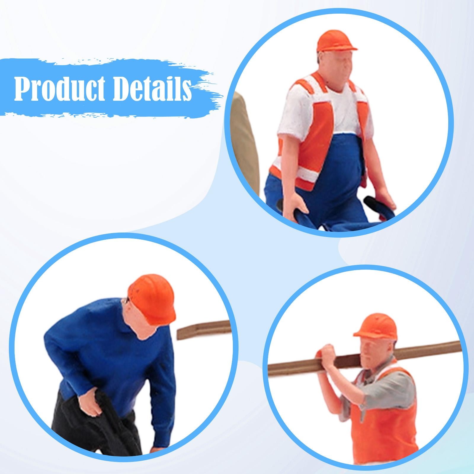 6 Pieces Miniature Figures Model Simulation Diorama Figure Resin Material for Collectors Home Display