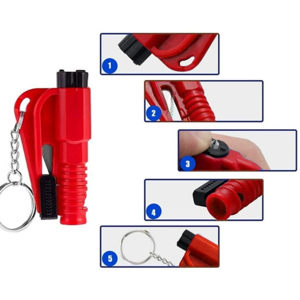 CARBONLIKE 4 Pieces Keychain Rescue Tool,Car Glass Breaker Safety