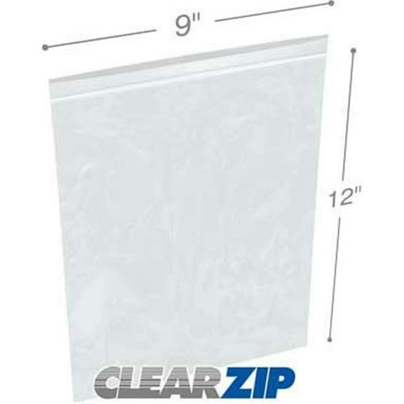International Plastics CZPP20912 9 x 12 in. High Clarity Polypropylene Zipper Locking Bags - Case of 1000
