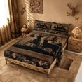 thumbnail image 2 of meiyoeat Jungle Animal Deer King Sheets For Adults,Rustic Plant Pine Tree Bedding For Men,4pcs, 2 of 6